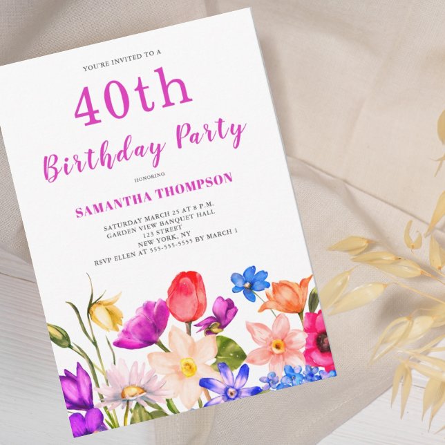 40:e Rosans Blommigt Inbjudningar (Skapare uppladdad)