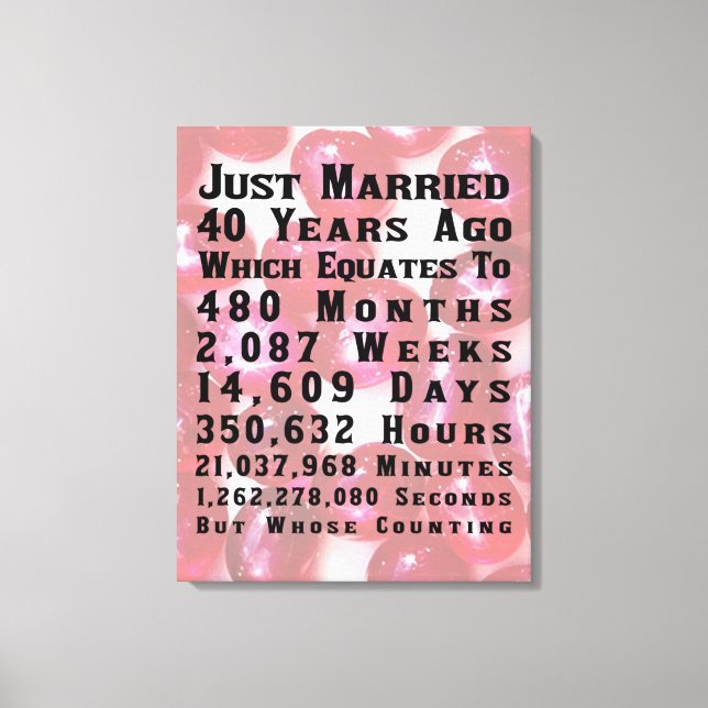 40:e Ruby-årsdagen Canvastryck (Framsida)