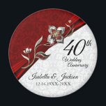 40:e Ruby Blommigt Bröllop-årsdagen Keepsaké Magnet<br><div class="desc">🥇 EN ORIGINAL COPYRIGHT ART DESIGN AV Donna Siegrist, ENDAST TILLGÄNGLIG PÅ ZAZZLE! 40:e Ruby Blommigt Bröllop-årsdagen för att du ska kunna anpassa redot för att bevara sakens design. Den här designen fungerar bra för andra tillfälle, t.ex. en födelsedag, tjänsteår, studenten eller bara ett citat... Gör den till din. Om...</div>