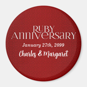 40:e Ruby Bröllop Annivsersary Magnet