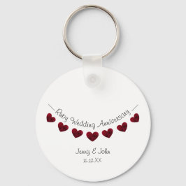 40:e Ruby Bröllop-årsdagen för rödhjärtklappning Nyckelring