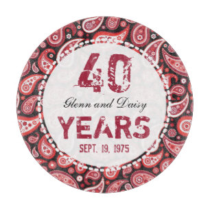 40:e Ruby Bröllop-årsdagen Paisley Mönster