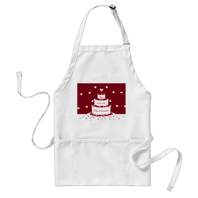 40:e ruby bröllop-årsjubileum, tårtutformning förkläde (Framsidan)