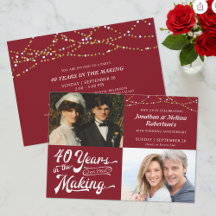 40:e Ruby-jubileumsbilder Then & Now Photos Party