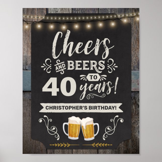 40:e välkomstsignalen för Cheers & Öl Poster (Framsidan)