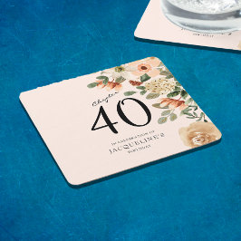 40:e Vintagens Blommigt Underlägg Papper Kvadrat