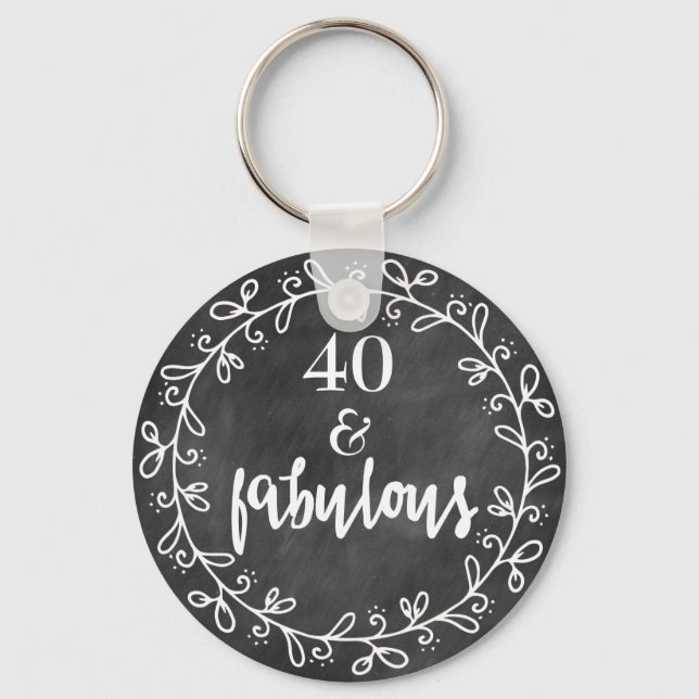 40 & Fabulous - 40:e Anpassningsbarnas nyckelkedja Nyckelring (Framsida)