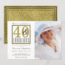 40 & Fabulous 40:e födelsedagsinbjudan