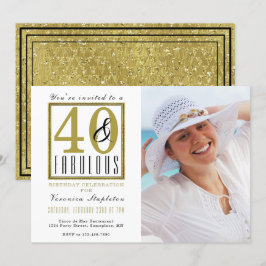 40 & Fabulous 40:e födelsedagsinbjudan Inbjudningar