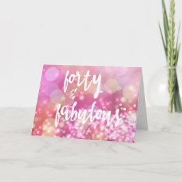 40 & Fabulous, 40:e födelsedagskortet Glamor Bokeh Kort