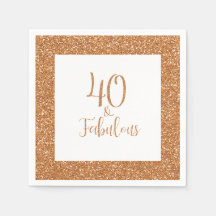 40 & Fabulous Birthday Guld Glitter