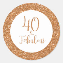 40 & Fabulous Birthday Guld Glitter