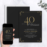 40 & Fabulous Black & Guld Calligraphy Birthday in Inbjudningar<br><div class="desc">Det är din speciella födelsedag, och det är dags att fira! Vill du kasta den bästa basen i stan? Se till att det börjar med det högsta av stil med denna 40-& Fabulous Black & Guld Calligraphy Birthday-inbjudan. Det kommer säkert att ange tonen för ett glamoröst firande. Den här vackra...</div>