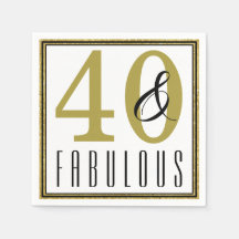 40 & Fabulous Födelsedagsfest Papper