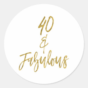 40 & Fabulous Fyrtio och fabulösa Runt Klistermärke