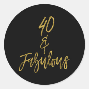 40 & Fabulous Fyrtio och fabulösa Runt Klistermärke