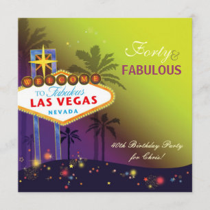 40 & FABULOUS Las Vegas-Födelsedagsfest Inbjudningar