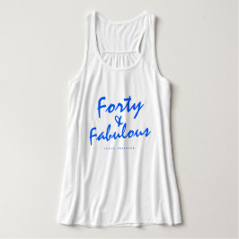 40 Fabulous Neon Blue Namn 40:e födelsedagspresent Linne Med Racerback