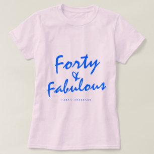 40 Fabulous Neon Blue Namn 40:e födelsedagspresent T Shirt
