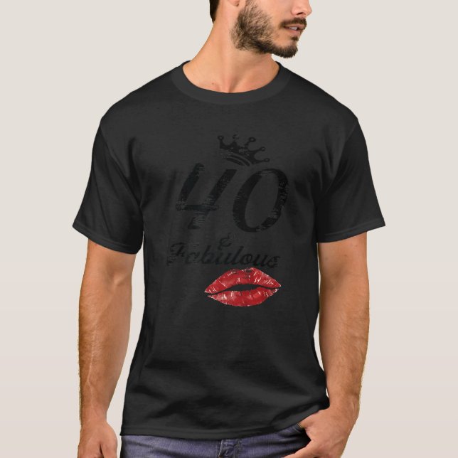 40 Fabulous Party Crew Drinking Beer 40:e året H T Shirt (Framsida)