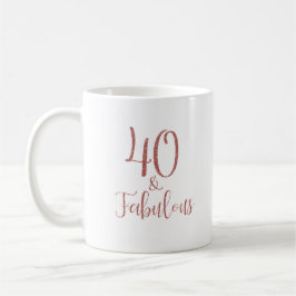 40 & Fabulous Ro Guld Glitter Typografi Kaffemugg