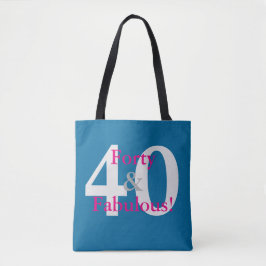 40 & Fabulous! Roligtens Anpassningsbar Blått och  Tygkasse