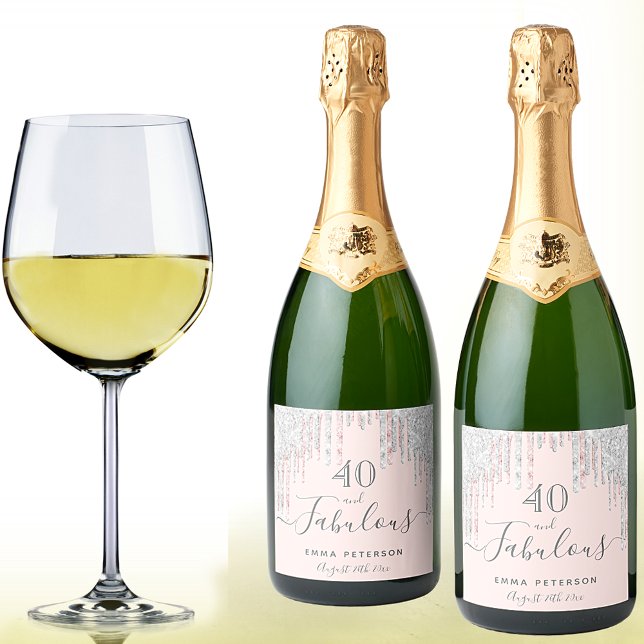 40 fantastiska födelsedag ro guld glitter rosa sil (Skapare uppladdad)