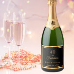 40 fantastiska svarta guld namn<br><div class="desc">Enkelt och elegant 40-årsdag party mousserande vin. Den svarta bakgrunden färg och faux guld ram. Med texten: 40 och fantastisk. Mall för namn och datum. Golden brev. Du kan ändra bakgrunden till färg så att den matchar ditt tema. Klicka på Anpassa och välj sedan en bakgrund färg på högerna.</div>