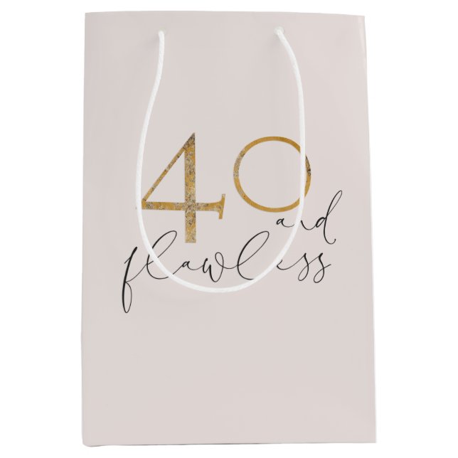 40 & Felfri  Rosa & Guld 40:e födelsedagen (Framsidan)