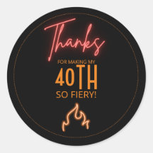 40 & Fiery Neon 40-årspresent Tacksamt Förmån
