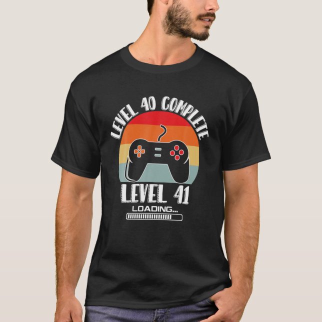 40 Födelsedagens Manar Kid Level 40 Complete 40 Ye T Shirt (Framsida)