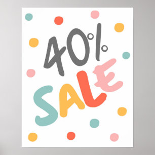 40 % försäljningsskylt, försäljningsskylt i Boutiq Poster