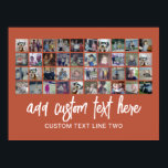 40 Fotokollage - 4 rader 10 kolumner - skripttext Poster<br><div class="desc">Trendigets kollage-party-design omfattar ett ställe för fyrtio bilder eller livets högdagrar. Den valfria skripttexten på grund kan användas för namn,  händelser,  data och mycket mer! Om du behöver justera teckningen eller ändra bakgrunden färg klickar du på anpassningsknappen och gör ändringar.</div>