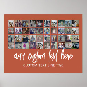 40 Fotokollage - 4 rader 10 kolumner - skripttext Poster