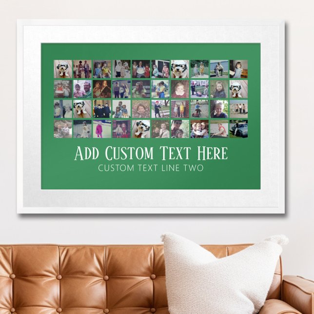 40 Fotokollage - 4 rader 10 kolumner - skripttext Poster (Personalized Photo Poster)