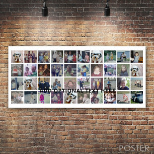 40 Fotokollage - 4 rader 10 kolumner - Svart text Poster