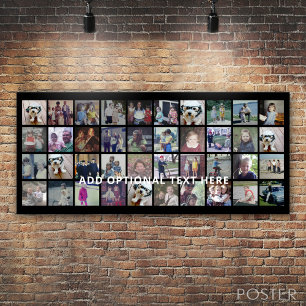 40 Fotokollage - 4 rader 10 kolumner - vit text Poster