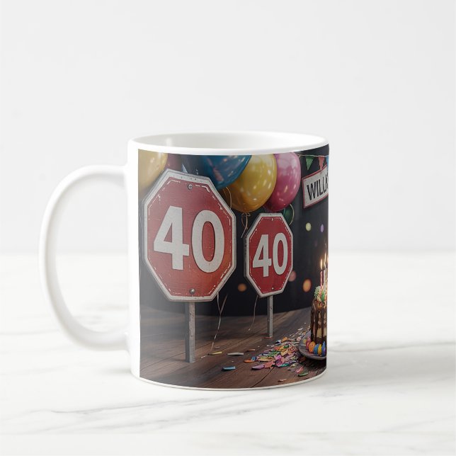 40 Geburtstag Kaffemugg (Vänster)