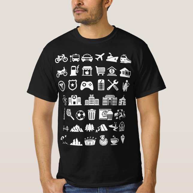 40 Icon Travel Funny Gift T Shirt (Framsida)