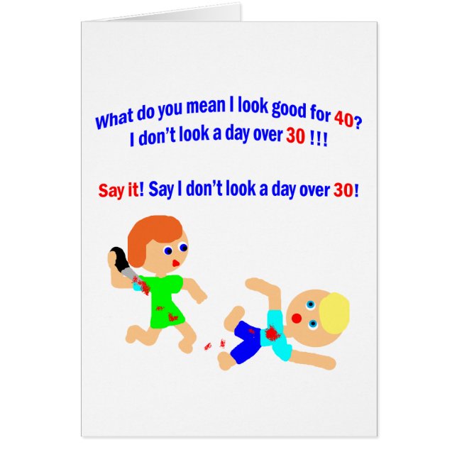 40 inte en dag över 30 hälsningskort (Framsidan)