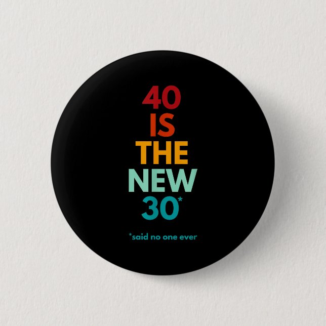 40 Is The New 30 Said Ever, Funny 40th Birthday  Knapp (Framsida)