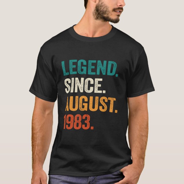 40 Legend Since August 1983 40Th T Shirt (Framsida)