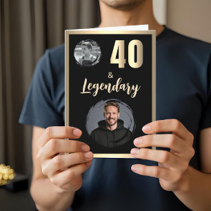 40 & Legendariska 2 Bilder 40-årsdag Guld Kort
