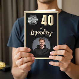 40 & Legendary 2 Foton 40:e födelsedagen Guld Kort