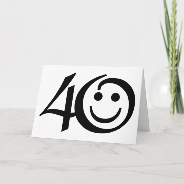 40-med Lycklig Ansikte-födelsedagen Kort (Framsida)