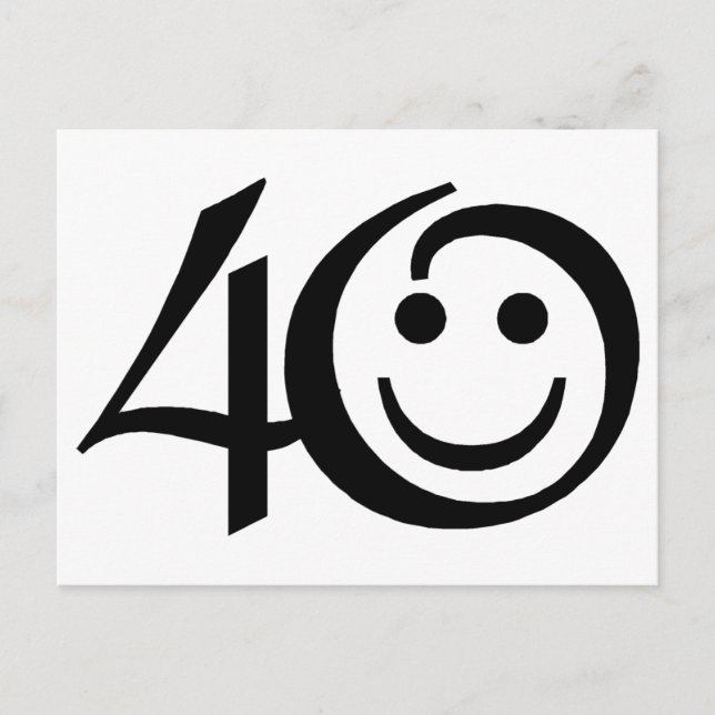 40-med Lycklig Ansikte-födelsedagen Vykort (Framsida)