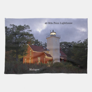 40 Mile Point Lighthouse på kökshandduk