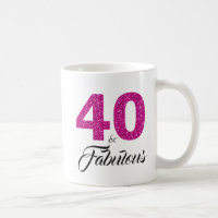 40 och 40th födelsedag för sagolikt rosaglitter