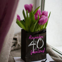 40 och Fabulös Rosa och svart Personlig