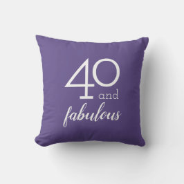 40 och Fabulous, 40:e födelsedagen Violet Dekorati Kudde